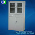 2014 Hot Sell Cabinet With Middle 2 Drawer, Up Glass Door Inner Sections Commercial Storage Furniture Metal Cabinet